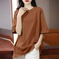 thumbnail image 2 of yillto Womens Oversized Shirts Short Sleeve Baggy Summer Casual Tees Basic Crew Neck T Shirts Tops, 2 of 5