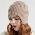 thumbnail image 3 of ZSQDM Men and Women Outdoor Warm Hat In Winter Border Thickened Knitting Hat Cold Proof Earmuff Cap Women beanie Hat with Fans Solar Power Bomber Hats Plastic Bottles with Caps, 3 of 5