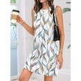 thumbnail image 6 of Dresses for Women Crewneck Sleeveless Tank Dress Summer Boho Vacation Clothes White Print XL, 6 of 9