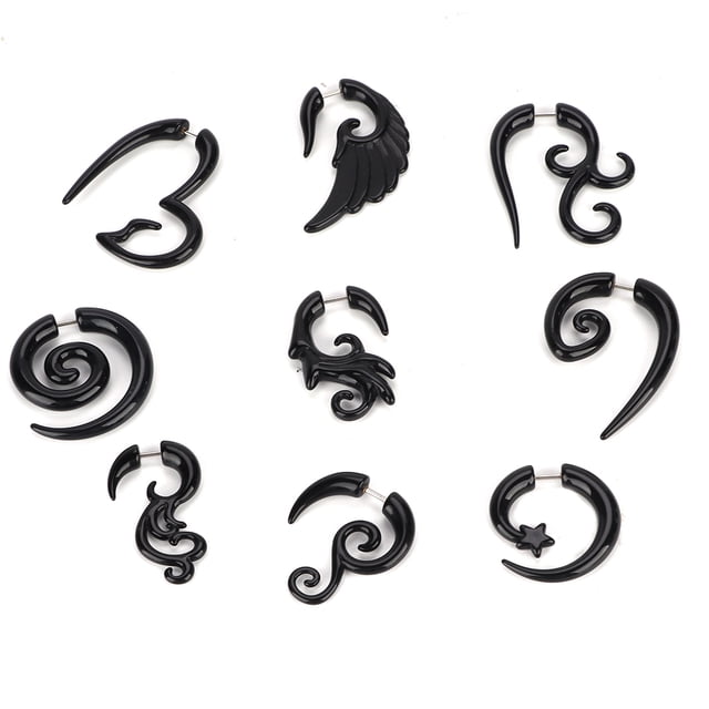 9 unids/set pendientes acrílicos estilo Punk oreja Stud Piercing joyería