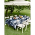 thumbnail image 4 of Outdoor Tablecloth with Umbrella Hole for Patio/Picnic/Party/Camping, Navy Blue Waterproof Table Cloth Rectangle Table Cover Washable, Vintage Abstract Minimalist Tie-dye Art (60"x 120"), 4 of 9