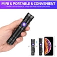 thumbnail image 5 of Yiyang UV Blacklight 365 Flashlight Rechargeable USB Woods lamp, Handheld LED Ultraviolet Black Light 370nm Portable Pocket with Clip, Detector for Pet Urine, Stains, Gem, Rocks, Money, Resin Curing, 5 of 7