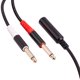 thumbnail image 3 of Cable estéreo de 1/4 TRS a 1/4 TS hembra a macho, línea mono estéreo para auriculares mezcladores Tmvgtek Para estrenar, 3 of 6