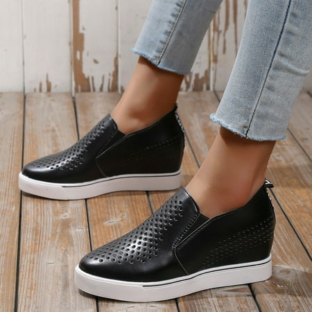 

eczipvz Shoes for Women for Women Wedges Shoes Soft Platform Casual Shoes Walking Shoes Comfort Dress Wedge Shoes for Women Black