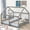 Grey, variant on Twin Size House Double Platform Beds with Two Shared Beds, Grey