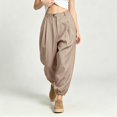 thumbnail image 2 of Levmjia Women High Waisted Jogger Pants Cuffed Ankle Length Casual Lounge Pants with Pockets Solid Color Elastic Waist Trousers, 2 of 6