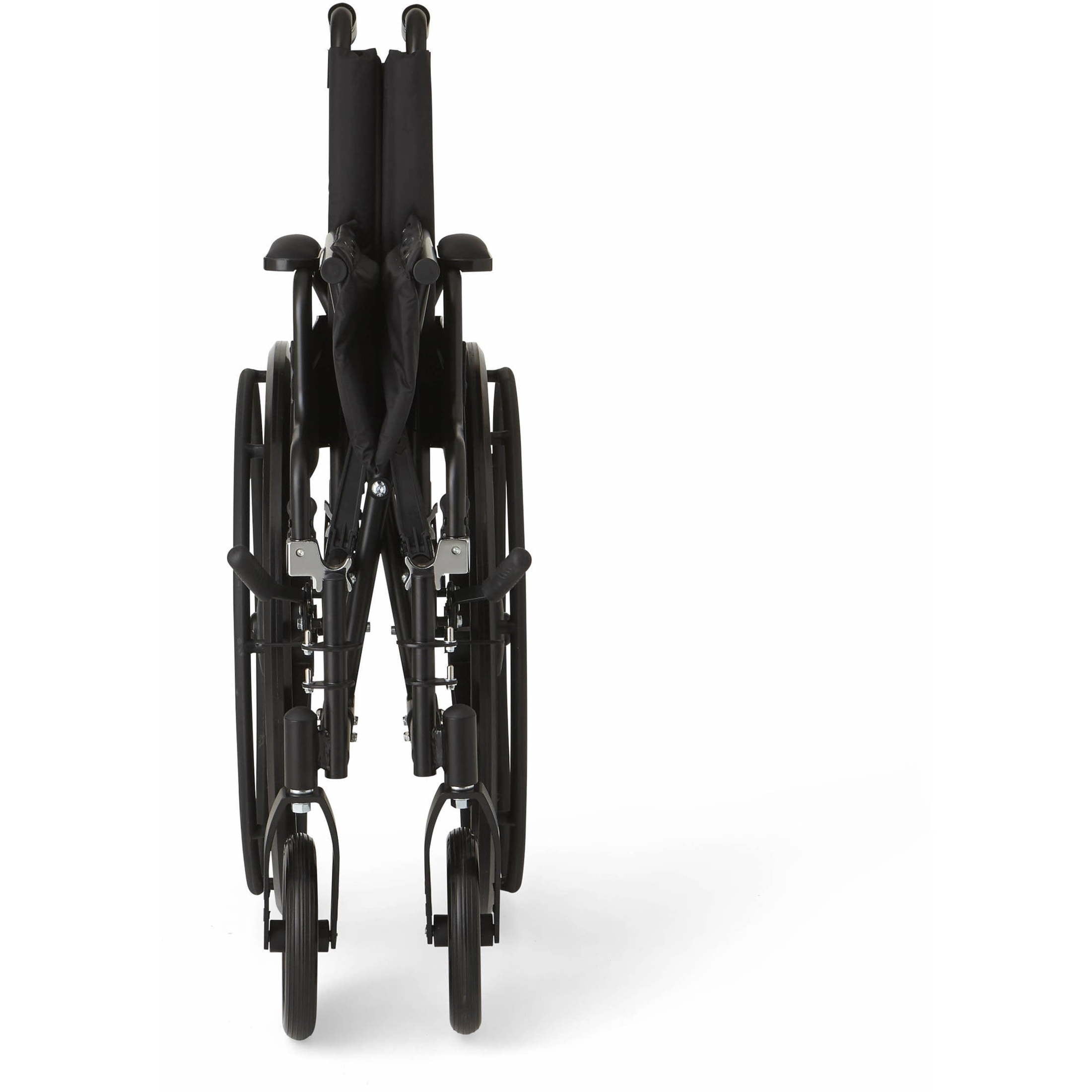 Medline Premium Ultra-Light Weight Wheelchair, Removable Flip-Back Arms, Swing Away Footrests, 300 Weight Capacity, Black