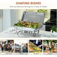 thumbnail image 6 of EVGTTI 10 Pack Chafing Dish Rectangular 8QT Full Pan×4+1/3 Pan×4+Round 6QT×2 Chafers Stainless Steel Catering Buffet Warmer Set for Parties,Events,Wedding,Dinner, 6 of 6
