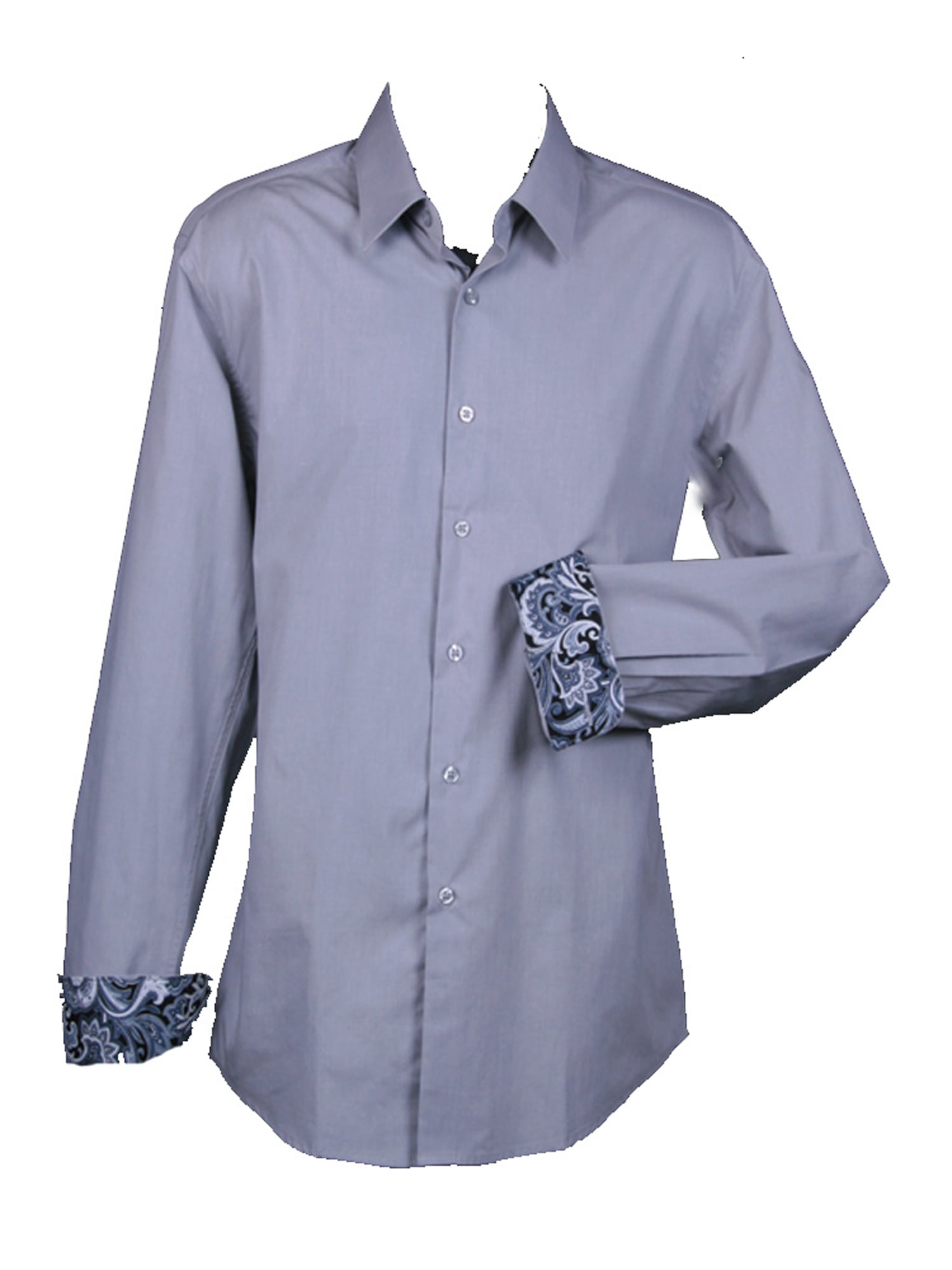 Sunrise Outlet - Men's Slim Fit Basic Solid Color Dress Shirt with