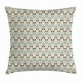 thumbnail image 1 of Owls Throw Pillow Cushion Cover, Cute Pattern with Native an Geometric Ornaments Horizontal Zigzag Lines, Decorative Square Accent Pillow Case, 18 X 18 Inches, Tan Turquoise Pale Pink, by Ambesonne, 1 of 2