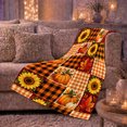 thumbnail image 6 of Autumn Sunflower Pumpkin Patchwork, Cozy Friendship Quote Scene, Warm Flannel Blanket for Living Room and Reading Nook, Art Lovers Thanksgiving Gift, Artistic Home Decor, 6 of 9