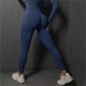 thumbnail image 2 of Gibobby Yoga leggings Pantalones de pierna sólidos con cintura ancha básica de yoga(Azul,CH), 2 of 5