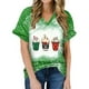 thumbnail image 1 of Mujeres verano Navidad letra divertida impresa blusa camisetas Casual cuello en V manga corta camisetas Tops Pompotops  hkajfhjk473361, 1 of 6