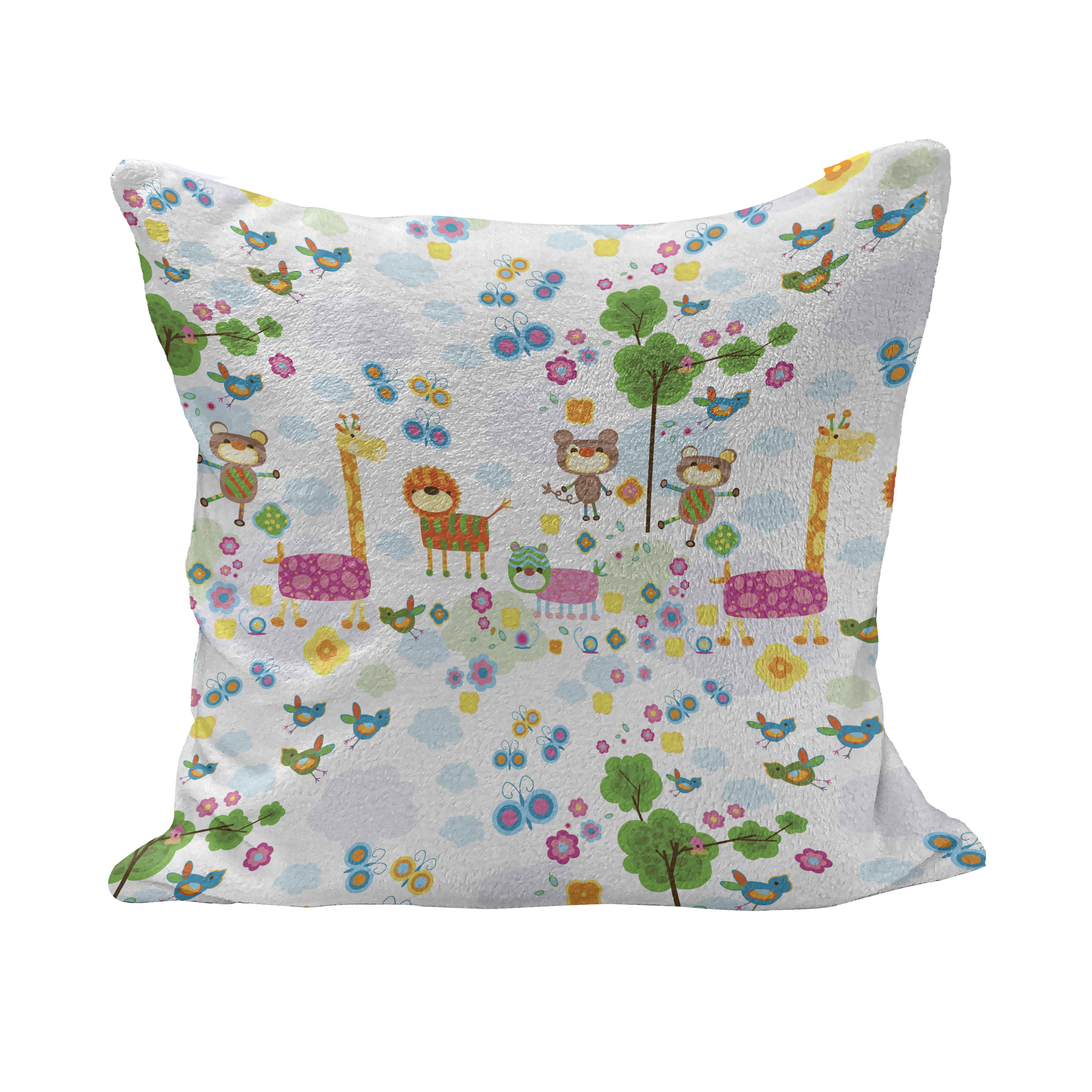 Soft Cartoon Butterfly Linen Pillow Case Sofa Waist  Cushion Cover Home Decor
