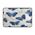 thumbnail image 5 of Bath Curtain & 66x72in Non-Slip Bath Mat Set 12-Grommet Shower Curtain Memory Foam Bath Rug Watercolor Blue Butterfly, 5 of 7