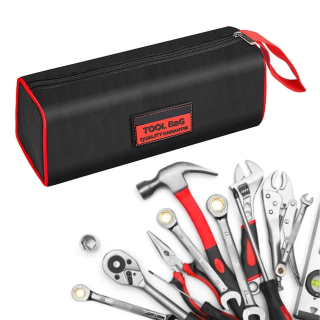 Heavy-Duty Canvas Electrician Tool Organizer with Multi-Layer Compartments, Reinforced Handles & Adjustable Shoulder Strap – Extra-Large Single-Layer Design for Efficient Tool Storage, Portable
