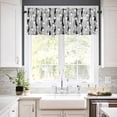 thumbnail image 3 of Christmas Winter Snowman Kitchen Curtains and Valances Set, Snowflakes Black Gray Striped Rod Pocket Window Valance 18 Inch Window Curtain Panels for Living Room Bedroom Laundry, 27.5x36in, 3 Pieces, 3 of 7
