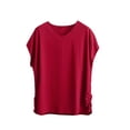 thumbnail image 2 of Blczomt Lightweight Blouses for Women Casual Red 2026 Blouses Summer Short Sleeve Womens Shirts, 2 of 5
