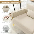 thumbnail image 3 of 85.63'' Mid-Century Modern Beige Velvet Sofa Couch with Metal Gold Legs, 3 Seater Tufted Loveseat Couches with 2 Lumbar Pillows for Living Room and Apartment, 3 of 8