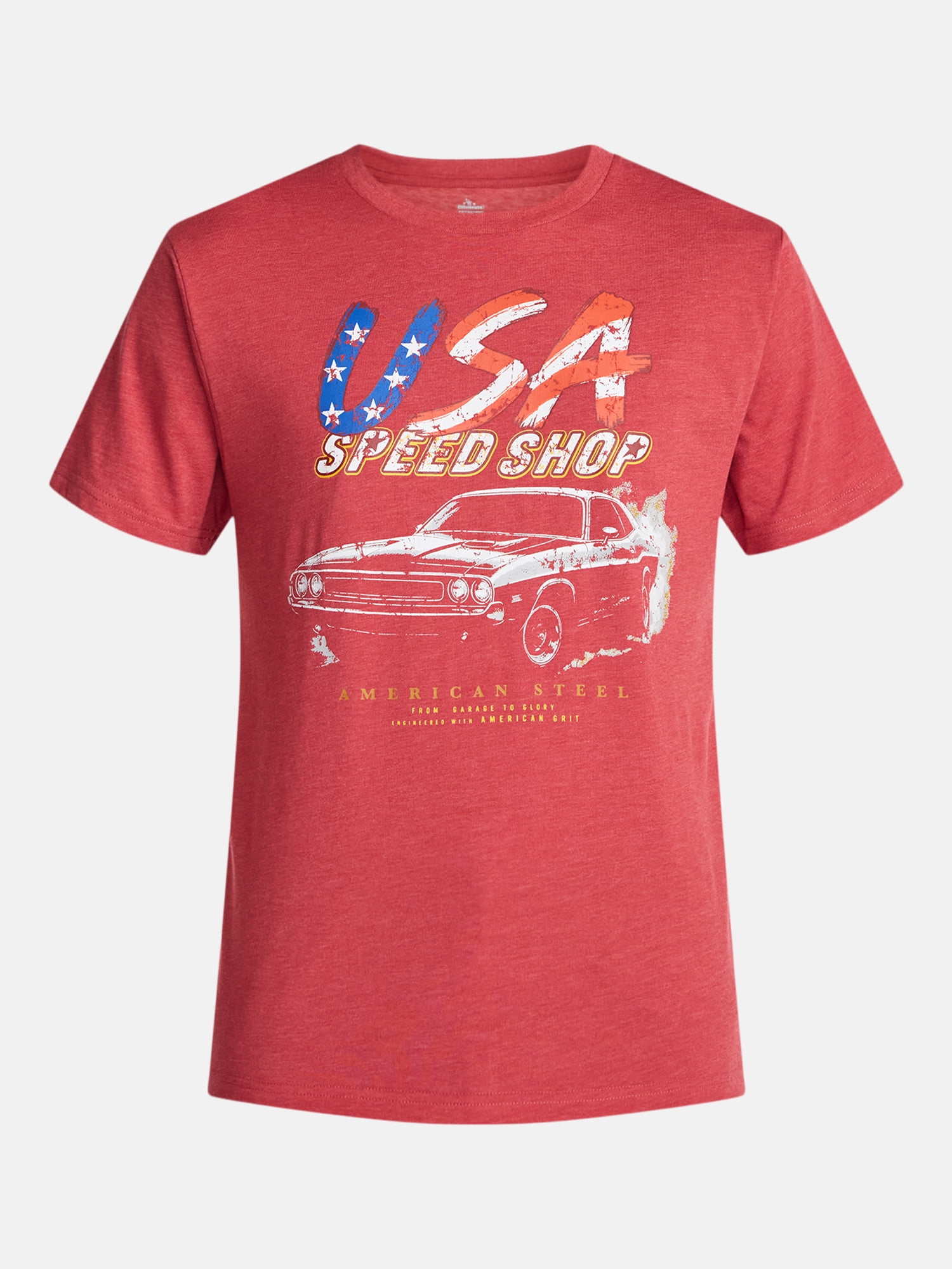 Americana Men's and Big Men's Muscle Car Graphic Tee Shirt from Way to Celebrate, Sizes XS-3XLT