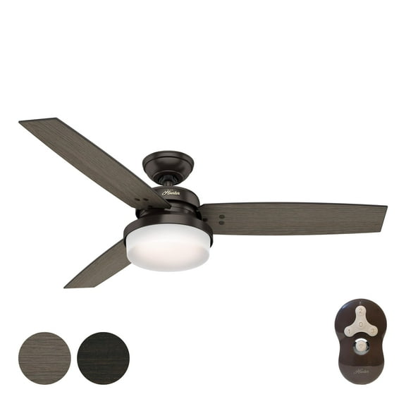 Restored Hunter Fan 52 inch Contemporary Premier Bronze Indoor Ceiling Fan with Light kit and Remote Control (Refurbished)