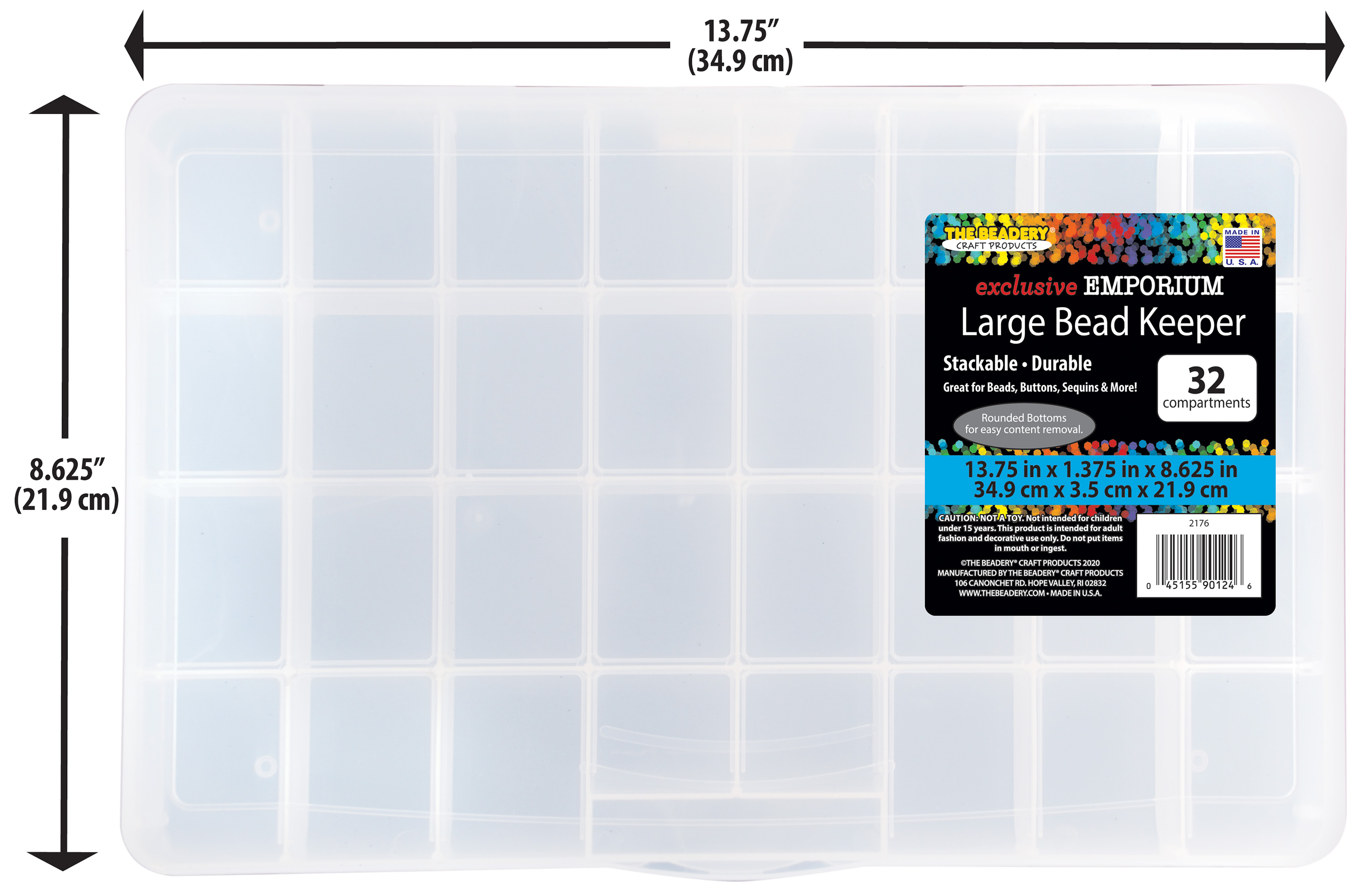 The Beadery Large Bead Keeper Box, 32 Compartments