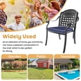 thumbnail image 2 of Hzzkey 2-Piece Outdoor Aluminum Dining Armchair Set, Black Frame with Blue Cushions, All-Weather Rust-Resistant, 2 of 10