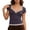 Grey, variant on cfhntfmh Lace Tops for Women Square Neck Short Sleeve Crop Tops Summer Slim Fitted Going out Tops Party Vacation T Shirts