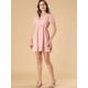 thumbnail image 3 of Vestido De La Muñeca Cuello V Manga Corta Dobladillo Con Volantes Para Mujeres Rosa M, 3 of 6