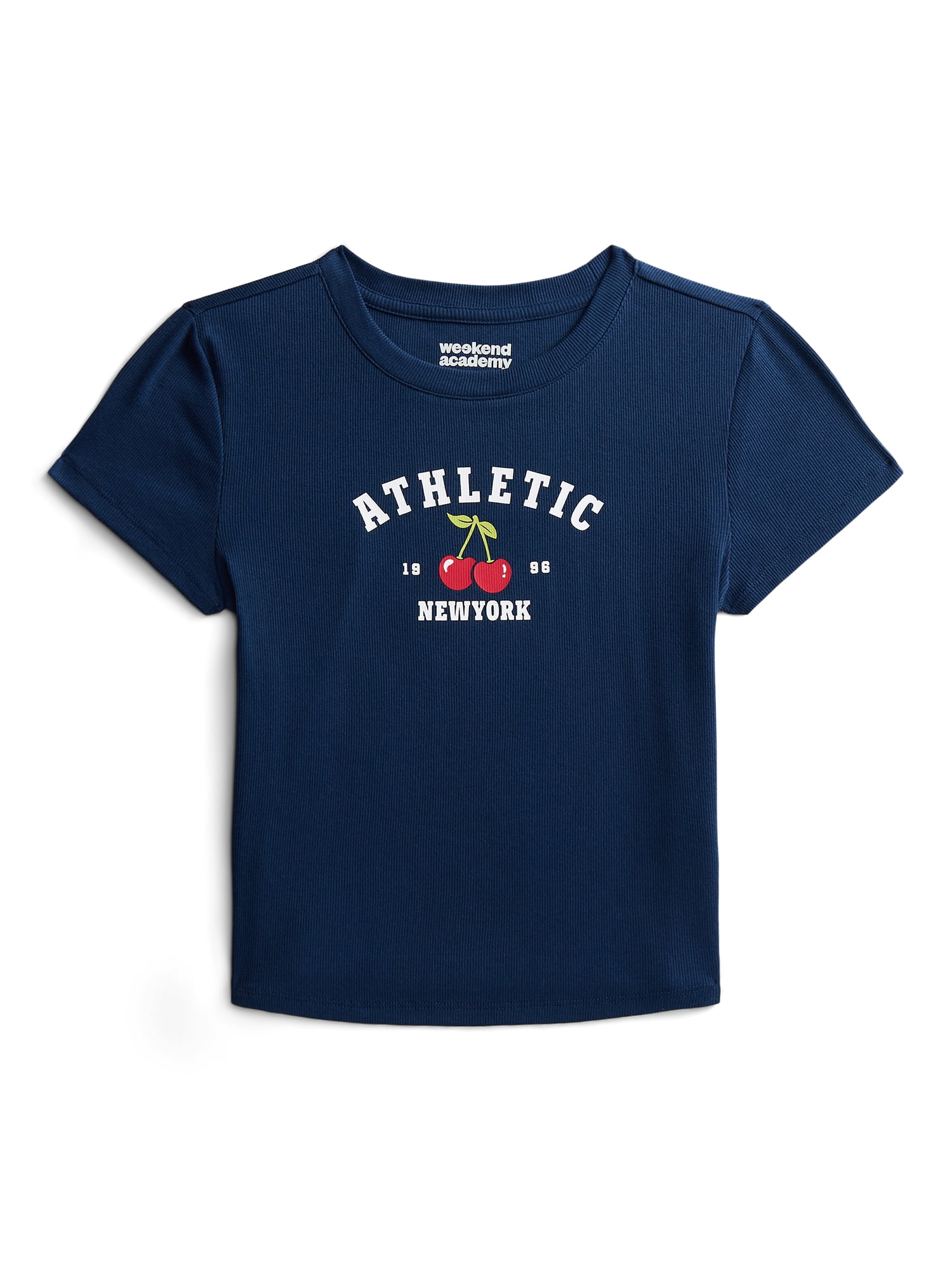 Weekend Academy Girls Graphic Baby Tee with Short Sleeves, Sizes 4-18