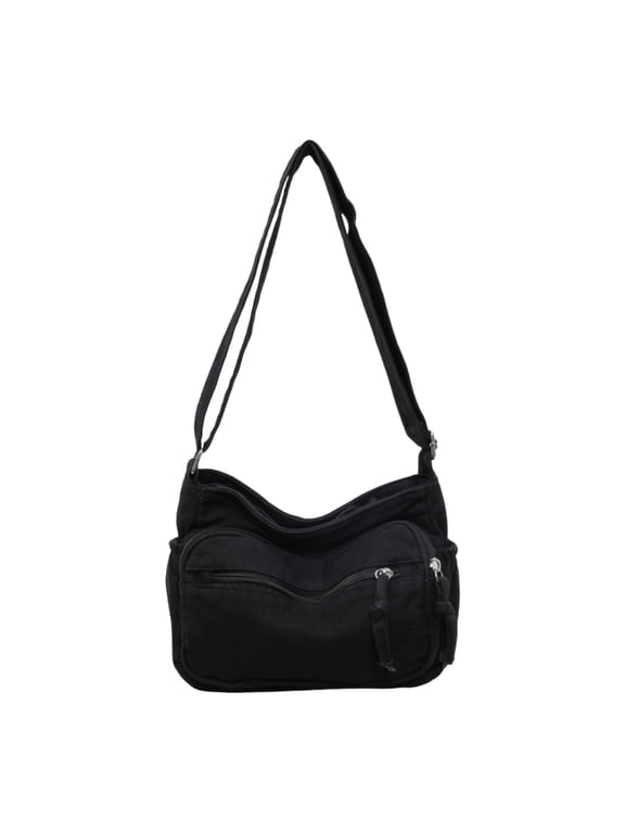 Small Canvas Messenger Bag for Women, Vintage Mini Crossbody Hobo Shoulder Bag with Multiple Pockets, Compact Travel Satchel Tote Handbag for Daily Use