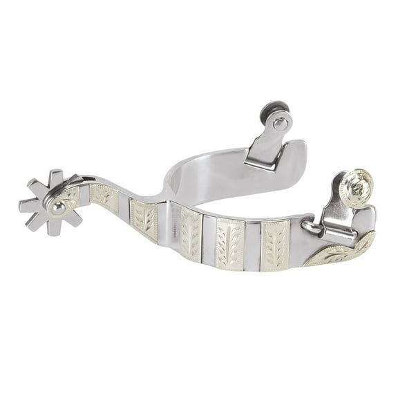 Weaver Stainless Steel German Silver Men's 8-Point Rowel Spurs