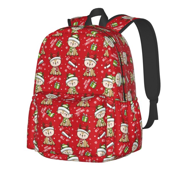 Disketp cute Christmas Moose Mochila Escolar de Gran Capacidad y Peso Ligero, Mochila de Viaje Ideal para Escuela, Trabajo y Uso Diario, Cómoda y con Estilo
