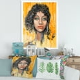 thumbnail image 3 of Designart 'Girl Face With Green Eyes & Black Hair Impression' Modern Framed Art Print, 3 of 4