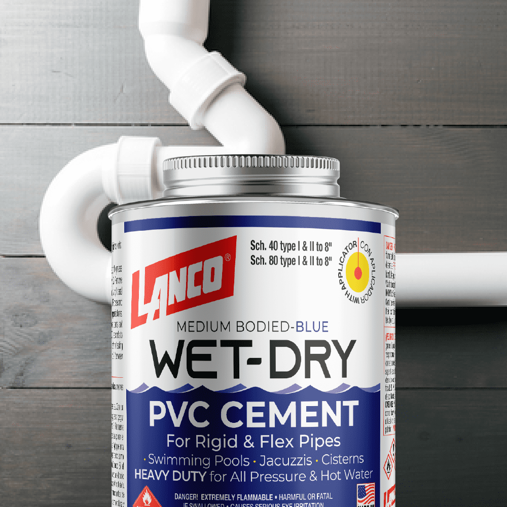 Lanco Wet-dry PVC Cement Blue Finish, 8 Ounce