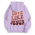thumbnail image 5 of Womens Two Piece Sweatsuits Long Sleeve Jesus Letter Print Christian Hooded Sweatshirt and Sweatpants Baggy Comfy Fall Winter Track Suits Trendy, 5 of 6