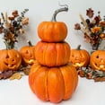 thumbnail image 5 of SUYOLL 3 Tier Stacked Pumpkin Realistic Foam Pumpkin Stack With Fall Halloween Decorations Indoor Tabletop Centerpiece Ornament Decal, 5 of 5