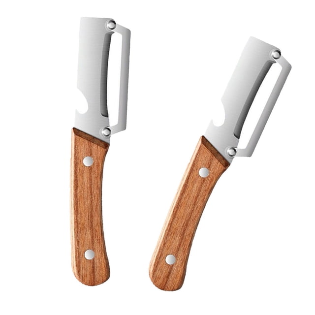 shyuyusa Wooden Handle Vegetable Peeling Tool, Protective Sleeve Equipped Peeler, Multi Functional Kitchen Gadget for Fruit and Vegetable Daily Processing Work