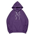 thumbnail image 4 of Yangnuo Fall Winter Solid Color Loose Comfy Hoodies for Women Women's Casual Loose Solid Color Pocket Long Sleeved Hooded Sweatshirt Top, 4 of 5