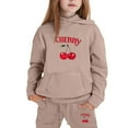 thumbnail image 2 of Gyexs Little Girls Clothes Size 8-9 Years Thermal Tops Pants, 2 Piece Clothing Set (Khaki, 8-9 Years), 2 of 4