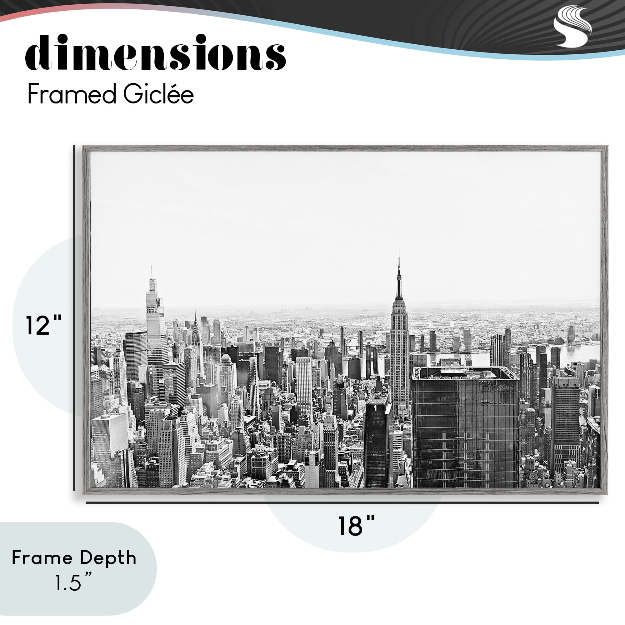 Stupell Industries New York City Scape View Gray Framed Giclee Art, design by Kali Wilson