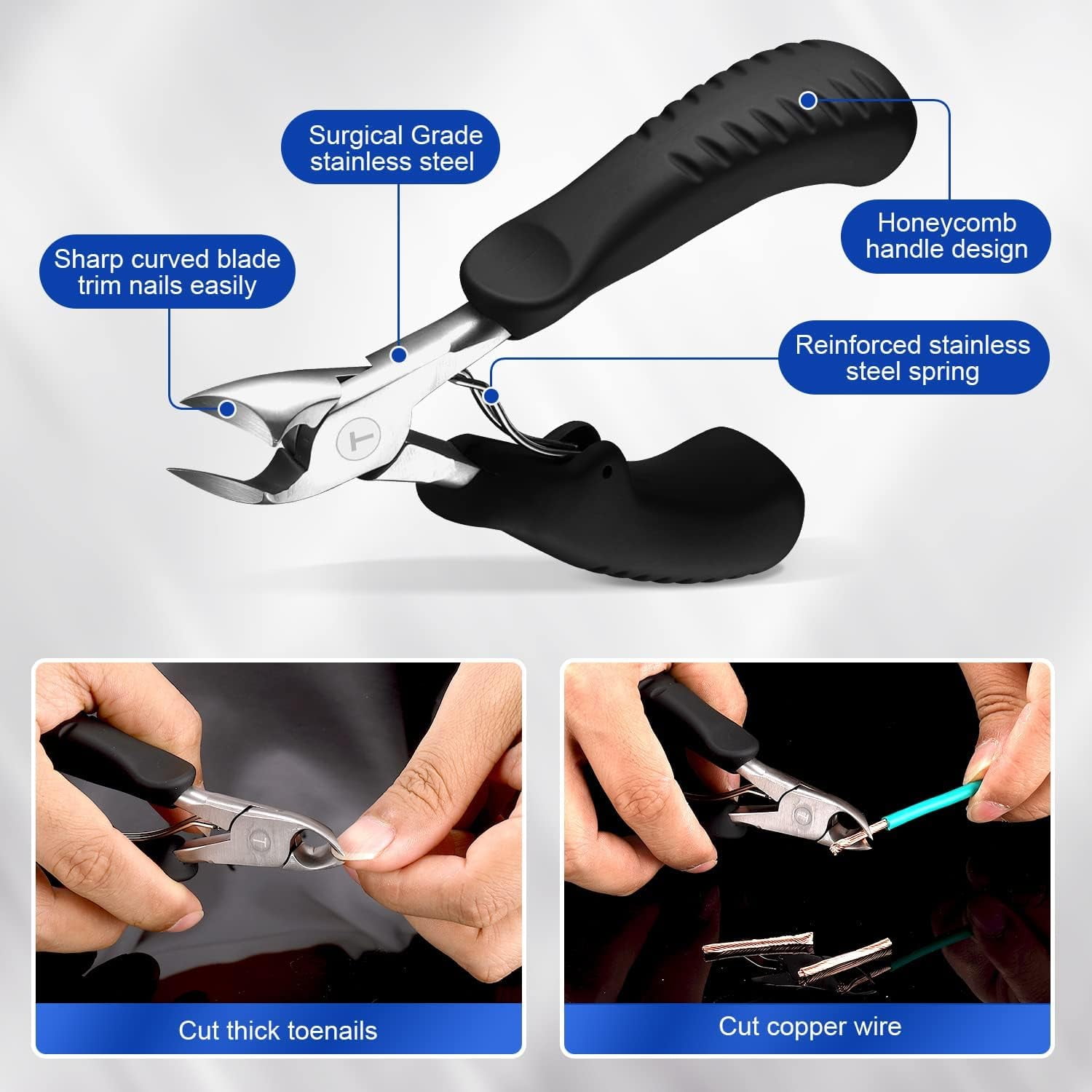 Toenail Clippers For Thick Ingrown Toenails - Heavy Duty Surgical Grade  Stainless Steel Fingernails Clipper Cutter Trimmer Nail Cutters For Men  Seniors Adults Podiatrist Chiropodist Tool Krisp Beauty : Amazon.in: Beauty