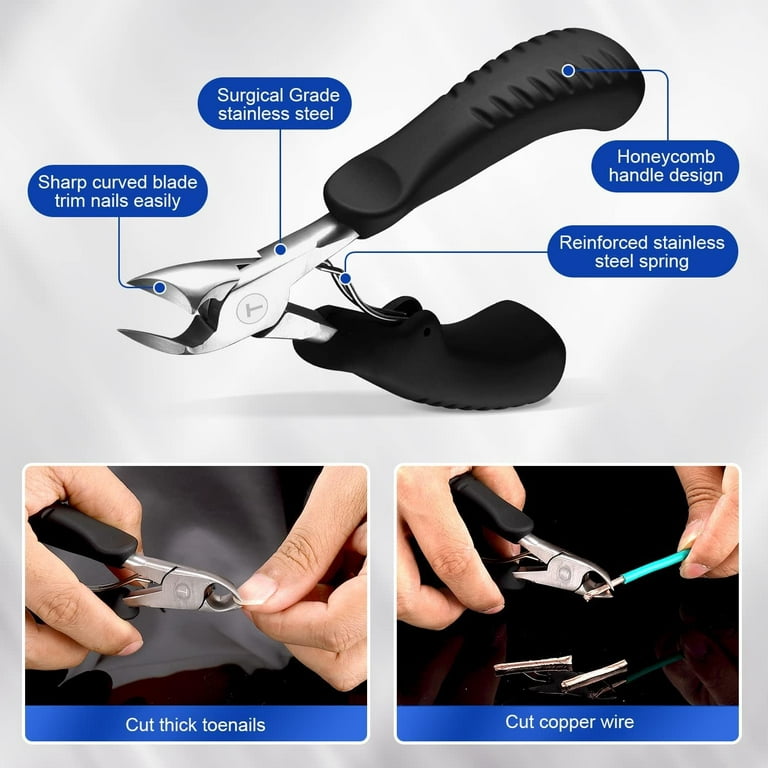 Healthy Seniors Complete Nail and Toenail Clippers for Seniors with Thick  Toenails, Big Toe Nail Clippers for Thick Toenails Long Handle, Heavy Duty
