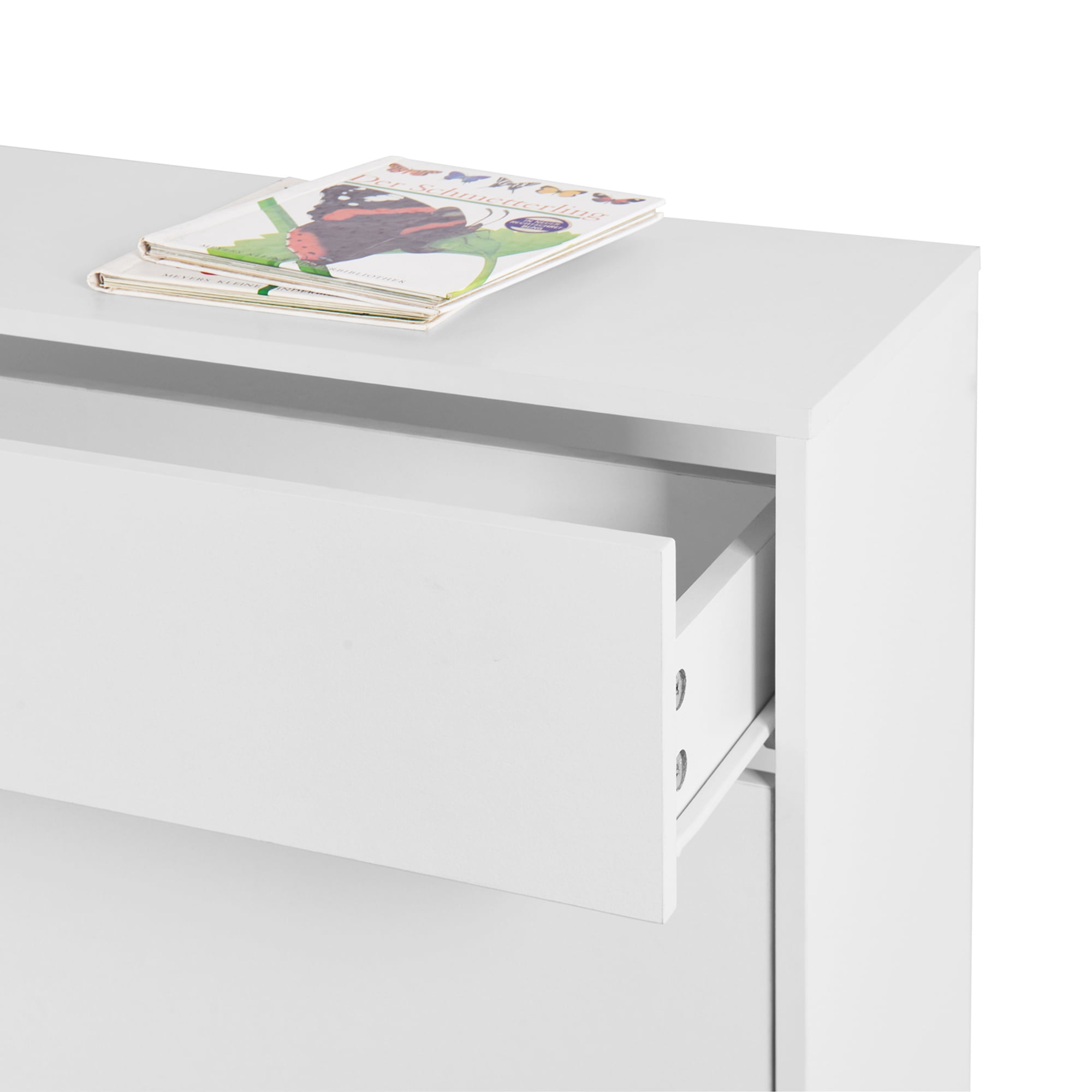 Kadyn 43.30"H Shoe Cabinet, Freestanding Shoe Rack Storage Organizer with Drawers & Metal Legs, White Shoe Storage Cabinet with 2 Flip Drawers for Entryway