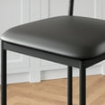 thumbnail image 6 of Bar Stools Set of 2, Upholstered Bar Chairs with Back, 25.5 Inches Kitchen Bar Stools with Footrest, Thick Cushion, Counter Height Barstools for Island, Counter Bar, Easy Assembly, Black, 6 of 8