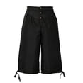 thumbnail image 3 of Men's Medieval Pirate Capri Pants Renaissance Costumes Viking Shorts Lace up Hem Halloween Costume Trousers, 3 of 5