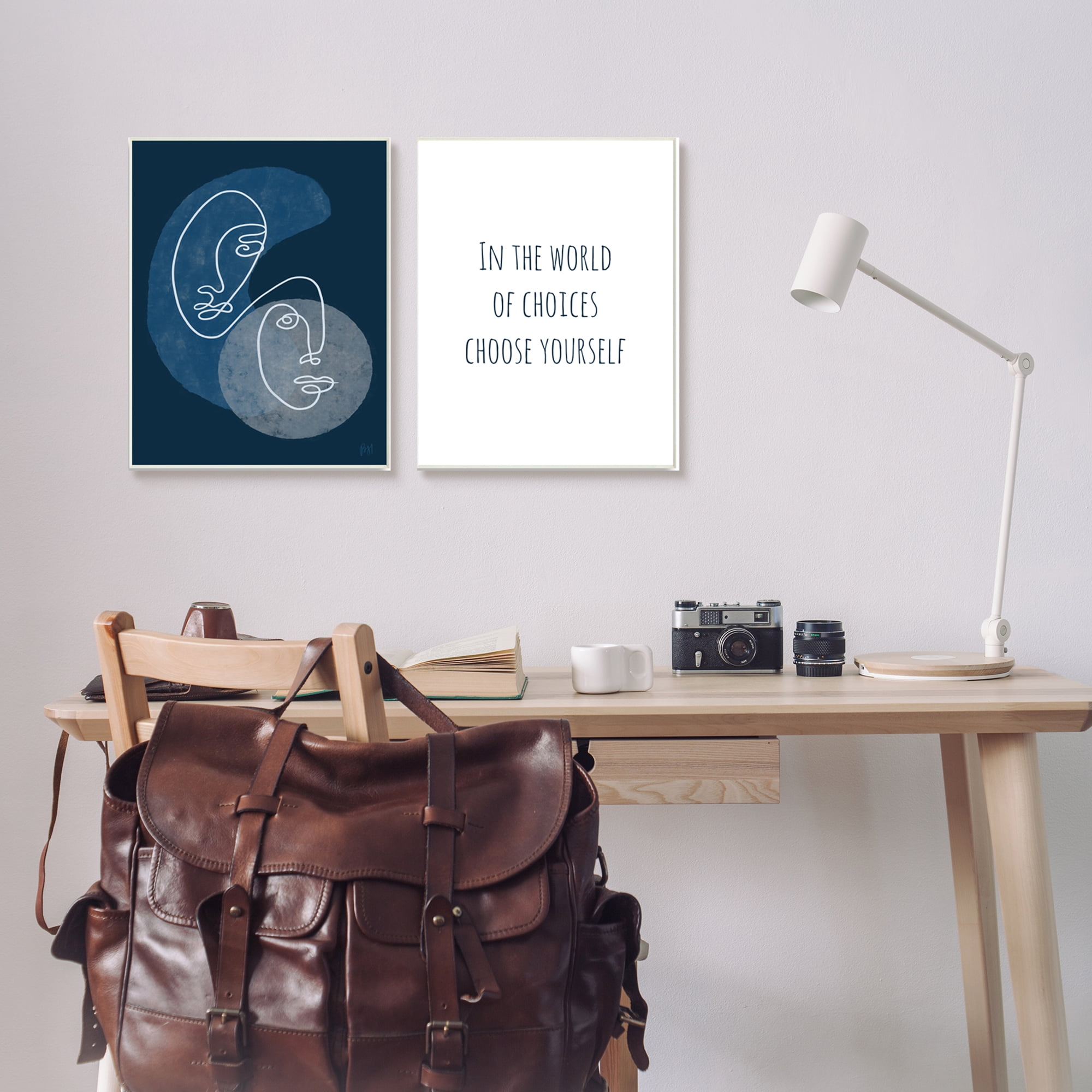 Stupell Indtries In The World Choose Yourself Phrase Two Faces,13 x 19,Design by Birch&Ink