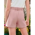thumbnail image 3 of CCRFTGI Shorts for Child Girls 10-12 Casual Elastic Waist Button Lightweight Uniform 2026 Summer Shorts Pink 7-8 Years, 3 of 3