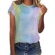 thumbnail image 1 of Gibobby Camisetas Mujer Manga Corta Mujeres Casual Tie Dye Gradient Printing Mangas Cuello redondo Camiseta suelta Blusa Tops(Verde,G), 1 of 4