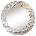 thumbnail image 2 of Designart "Eternal Swirl in Gold IV" Abstract Spirals Round Wall Mirror - Modern Oval Printed Decorative Oversized Mirror - Multiple Color Options, 2 of 4